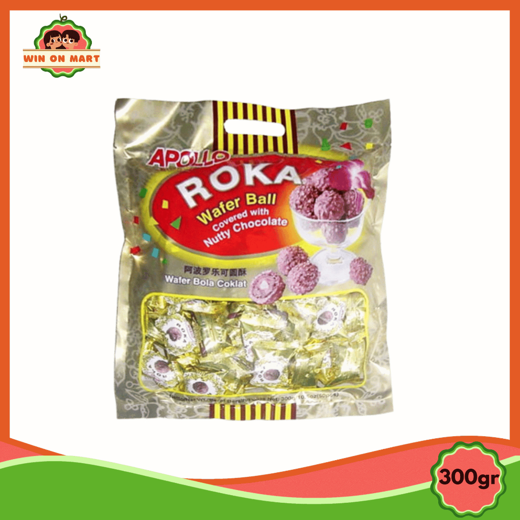 Jual Wafer Ball | Apollo Roka Wafer Ball Chocolate 300g ( isi 50 pcs ...