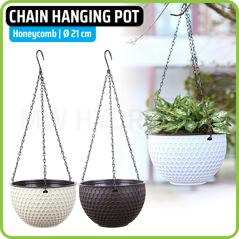 Jual Metal-Chain Hanging Flower Pot, Double Layer, Honeycomb Pattern 21 ...