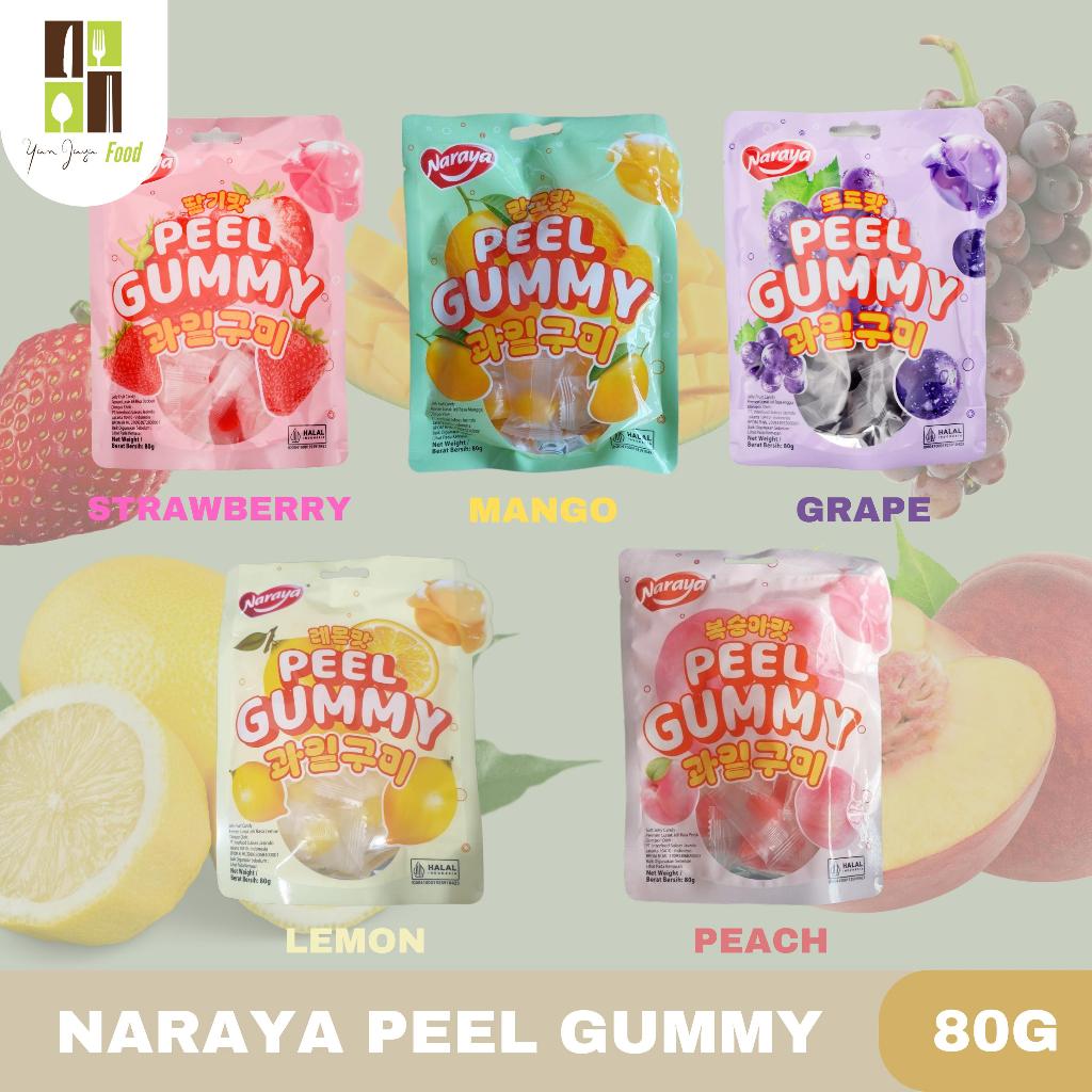 Jual Naraya Peel Gummy / Permen Jelly Rasa Peach / Lemon / Mango ...