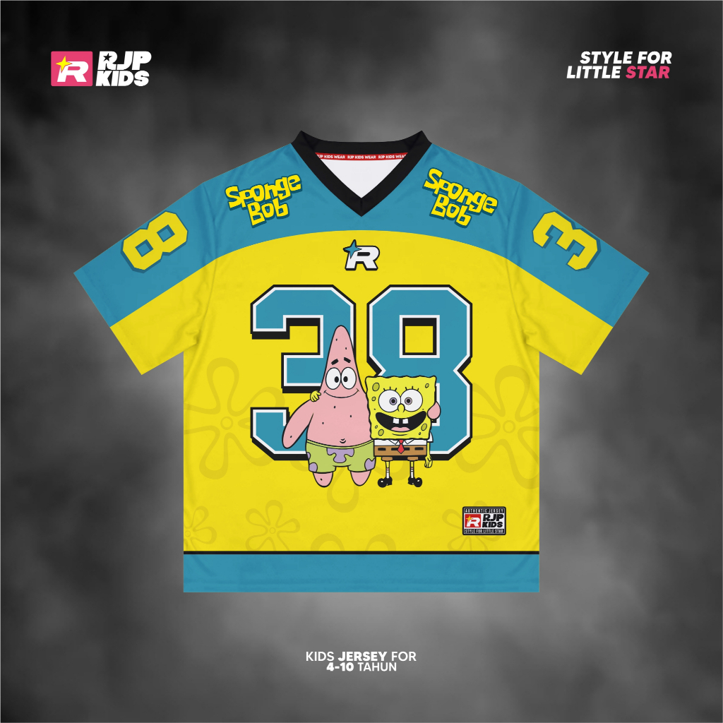 Jual RJP KIDS SERIES SPONGEBOB Number 38 / Jersey Anak / Jersey Anak ...