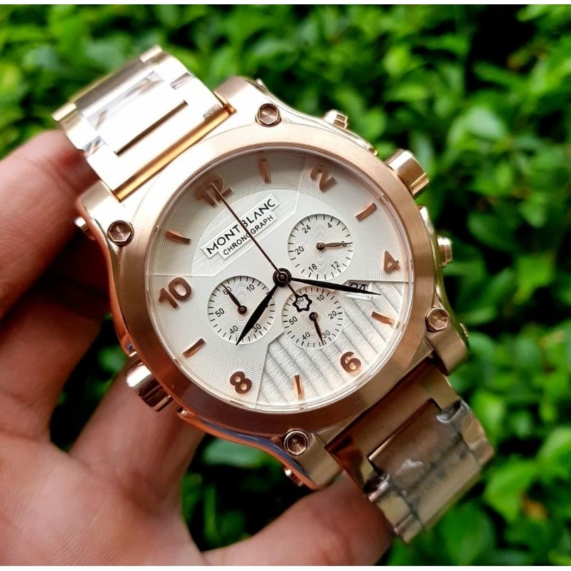 JAM TANGAN MONTBLANC PRIA JAM MONT BLANC CHRONOGRAPH RANTAI