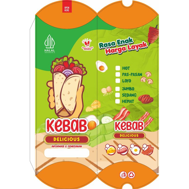 Jual CUSTOM DUS MAKANAN | BUNGKUS KEBAB (free design dan logo) | Shopee ...