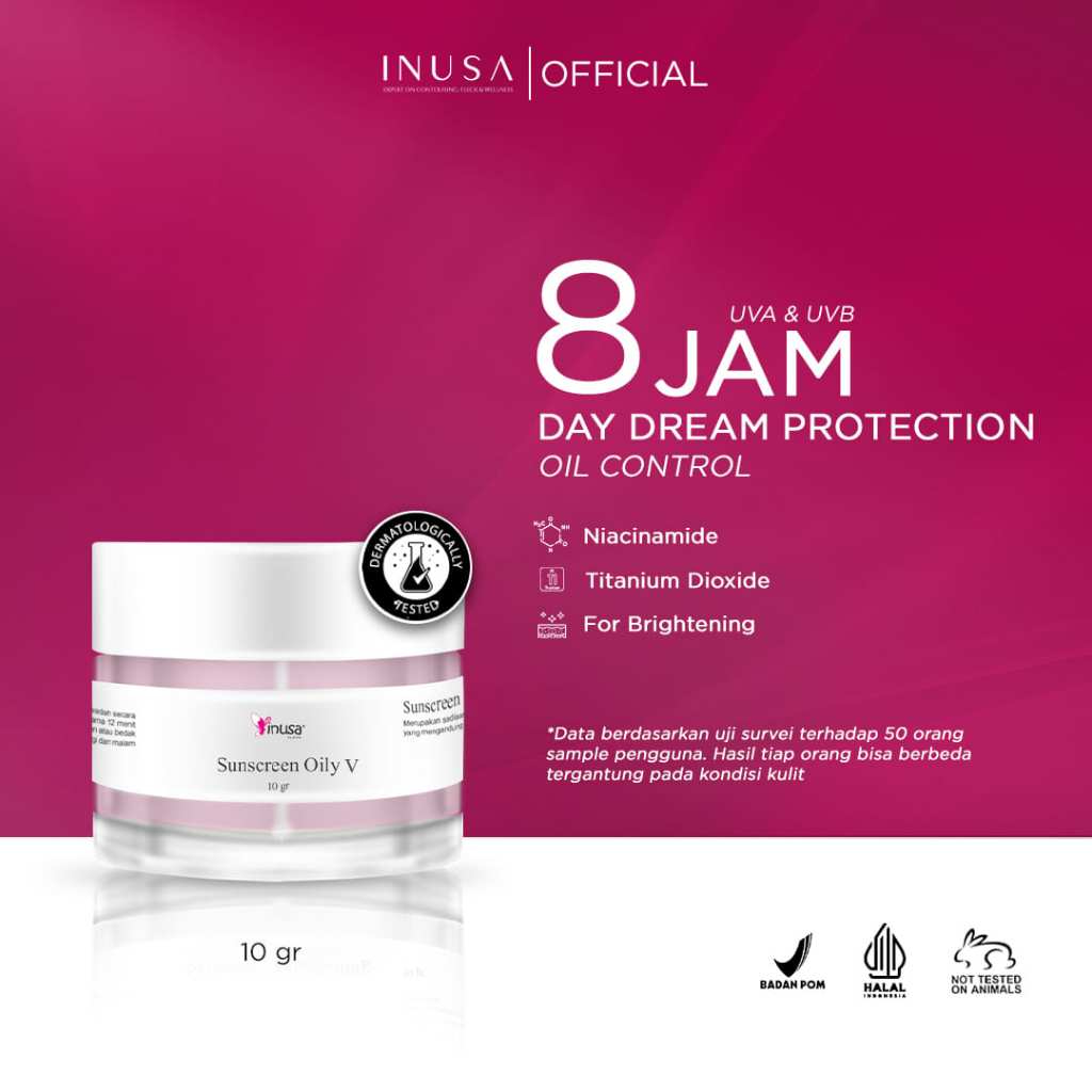 Jual Inusa Sunscreen V For Oily Skin 8 Jam UV Protection | Shopee Indonesia