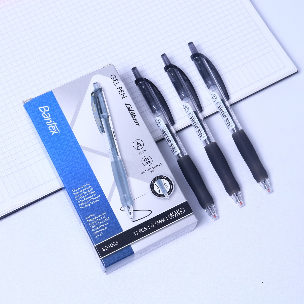 Pulpen Pena Gel Pen ST Tip 0.5 mm Silicone Grip Bantex BG1006 (8)