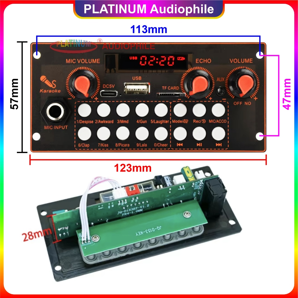 Jual Modul MP3 Decoder Bluetooth Karaoke Amplifier 2x 10W Multimedia ...