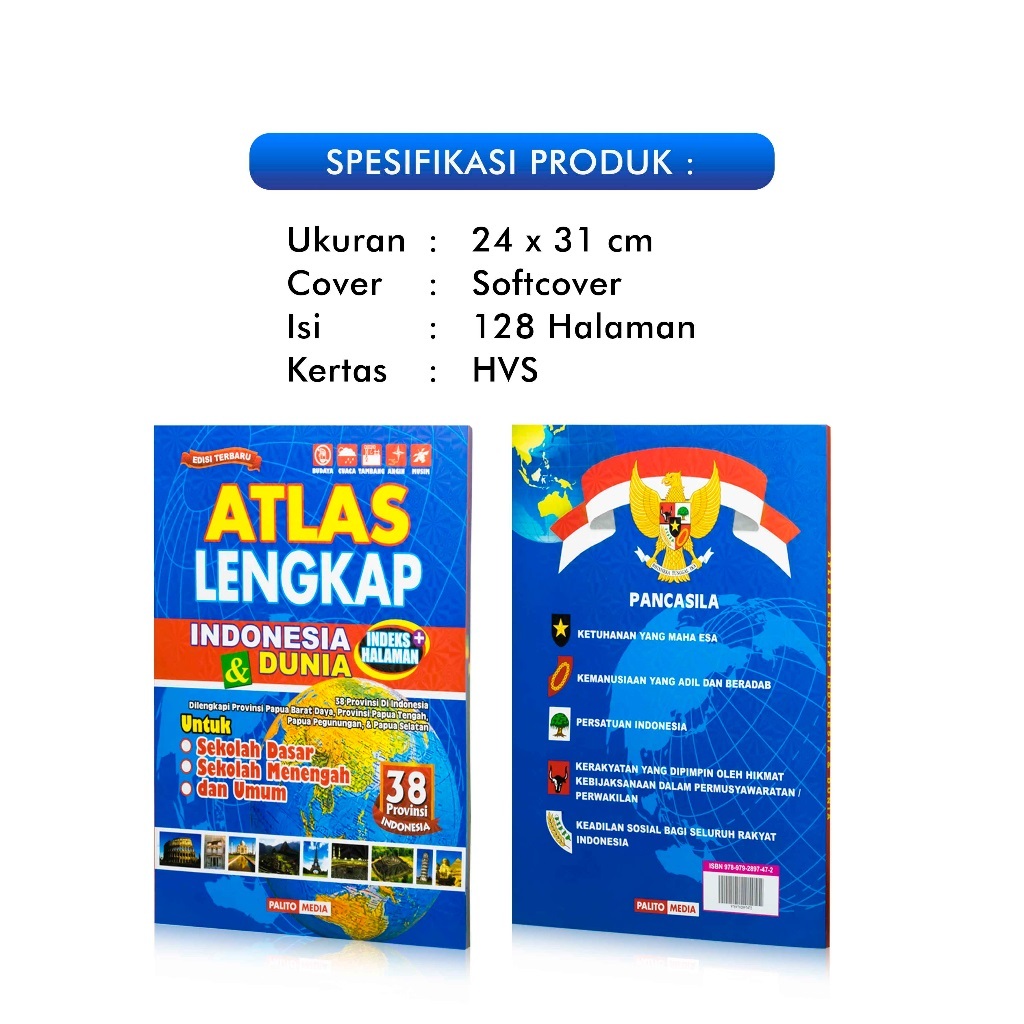 Jual Buku Atlas 38 Provinsi Edisi Terbaru / Atlas Lengkap Indonesia Dan ...