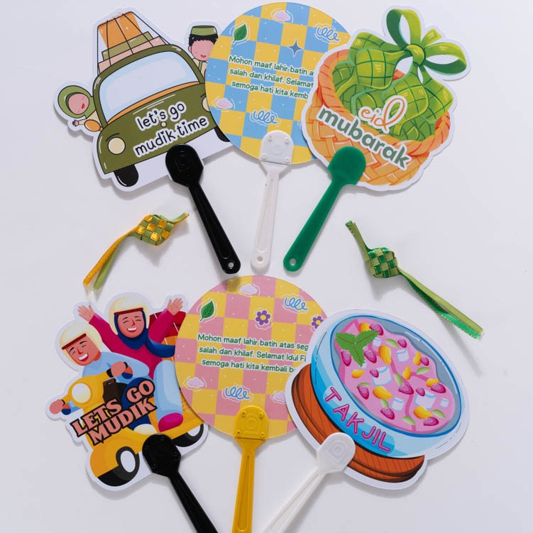 Kipas Tangan Lebaran Hand Fan Idul Fitri Souvenir Aksesoris Foto Ramadhan
