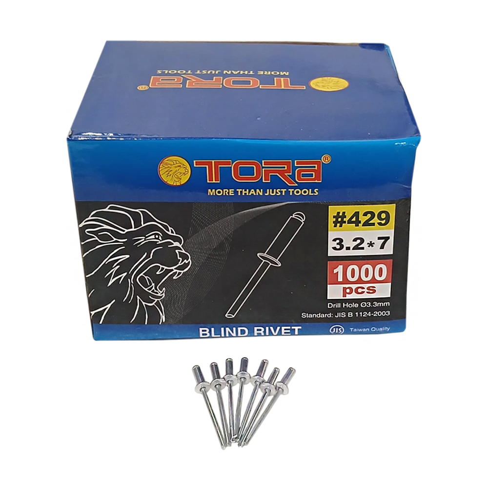 Jual TORA Paku Rivet Warna Silver Box 429 3.2 x 7 mm | Shopee Indonesia