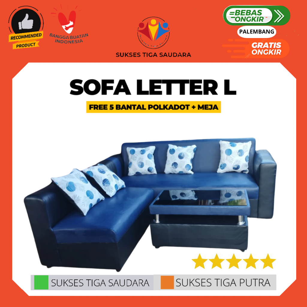 Jual SOFA SET MINIMALIS LETTER L + MEJA DAN BANTAL / MEWAH MURAH ...