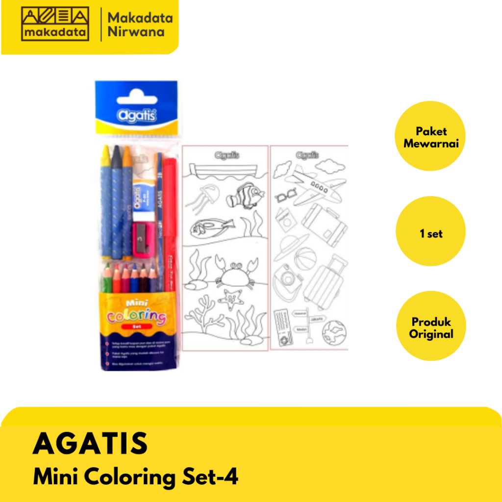 Jual AGATIS ECO KIDS MINI COLORING SET-4 (1 SET) | Shopee Indonesia
