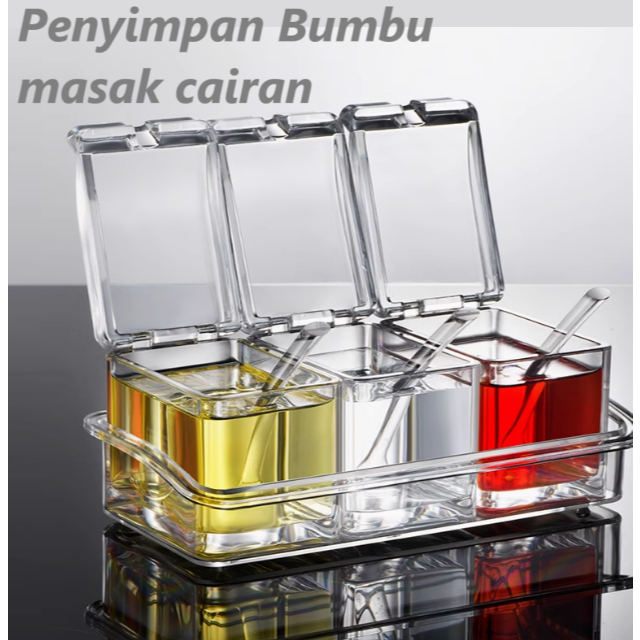 Jual 1 Set isi 4 Container Bumbu Dapur Full Acrylic Garam Gula Merica ...
