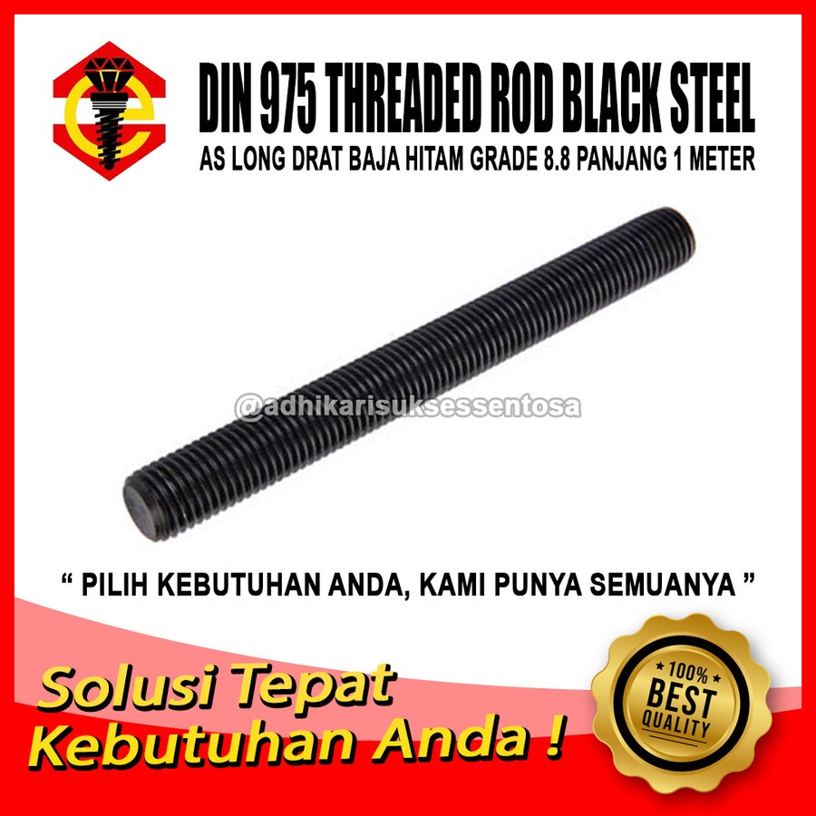 Jual Grade 8.8 Baja Hitam As Drat M30 / Long Drat / Thread Rod M30x1 ...