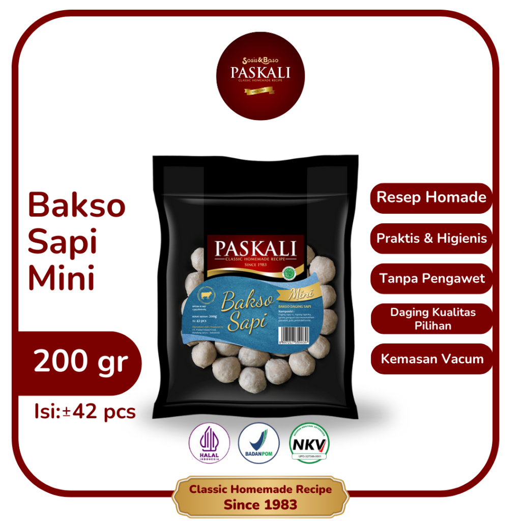 Jual Bakso Sapi Mini Paskali 200 gram | Shopee Indonesia