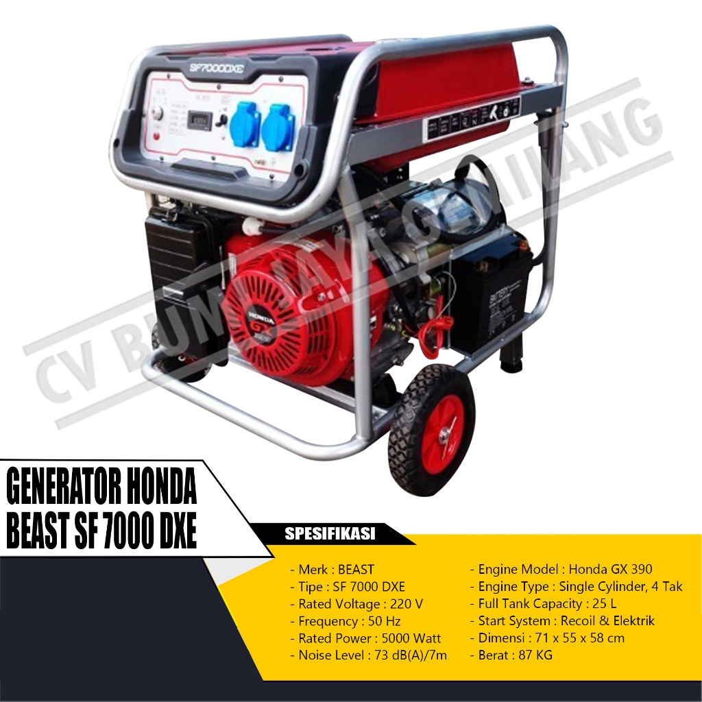 Jual MESIN GENSET / GENERATOR HONDA BEAST SF 7000 DXE 5000 WATT ...