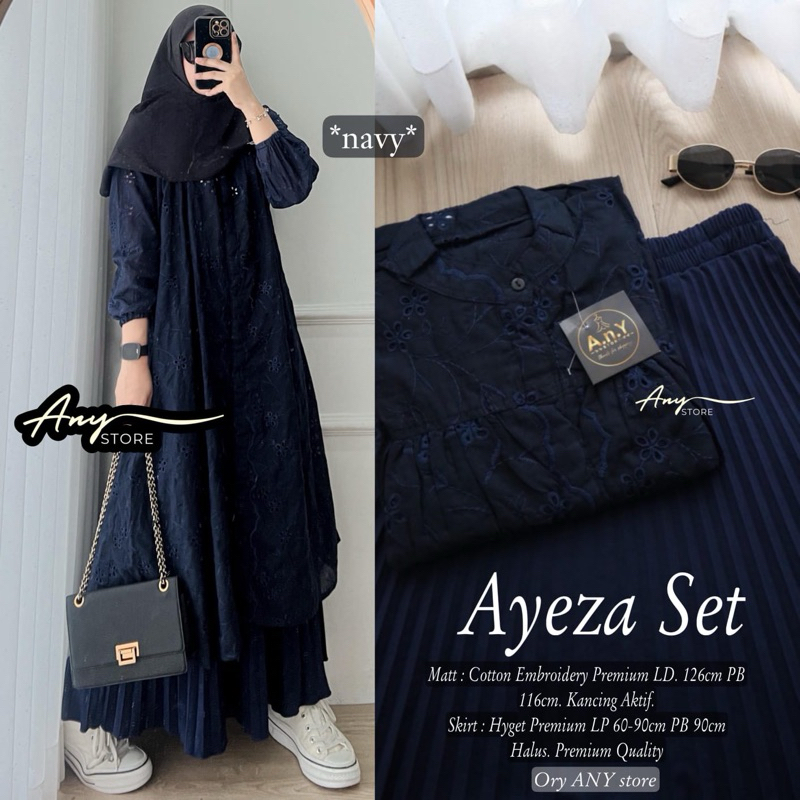 Jual One Set Rok Tunik Bordir Embroidery Arlida Ayeza Ayudia Aleza ...