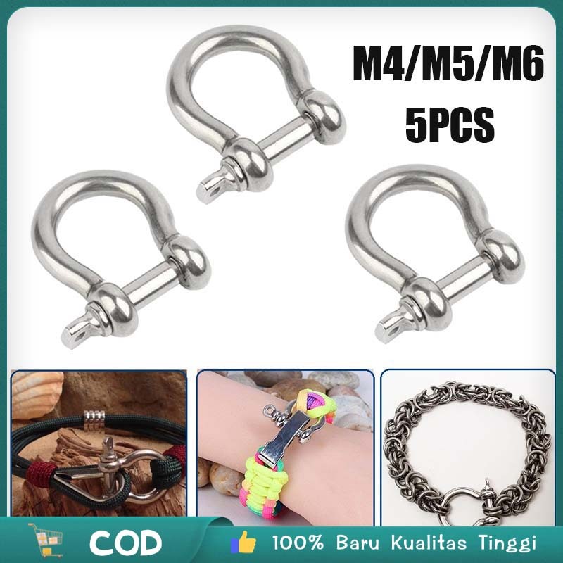 Jual Isi 5 Segel D Pin Screw G Shackle Sekrup Pin Bow Stainless 304 ...