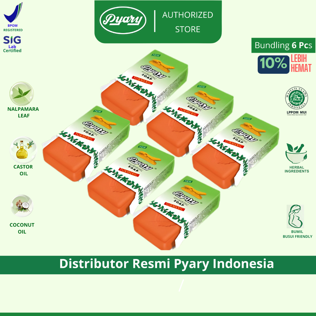 Jual [6 PCS TURMERIC ] Paket Hemat Sabun Arab Pyary Turmeric Original ...