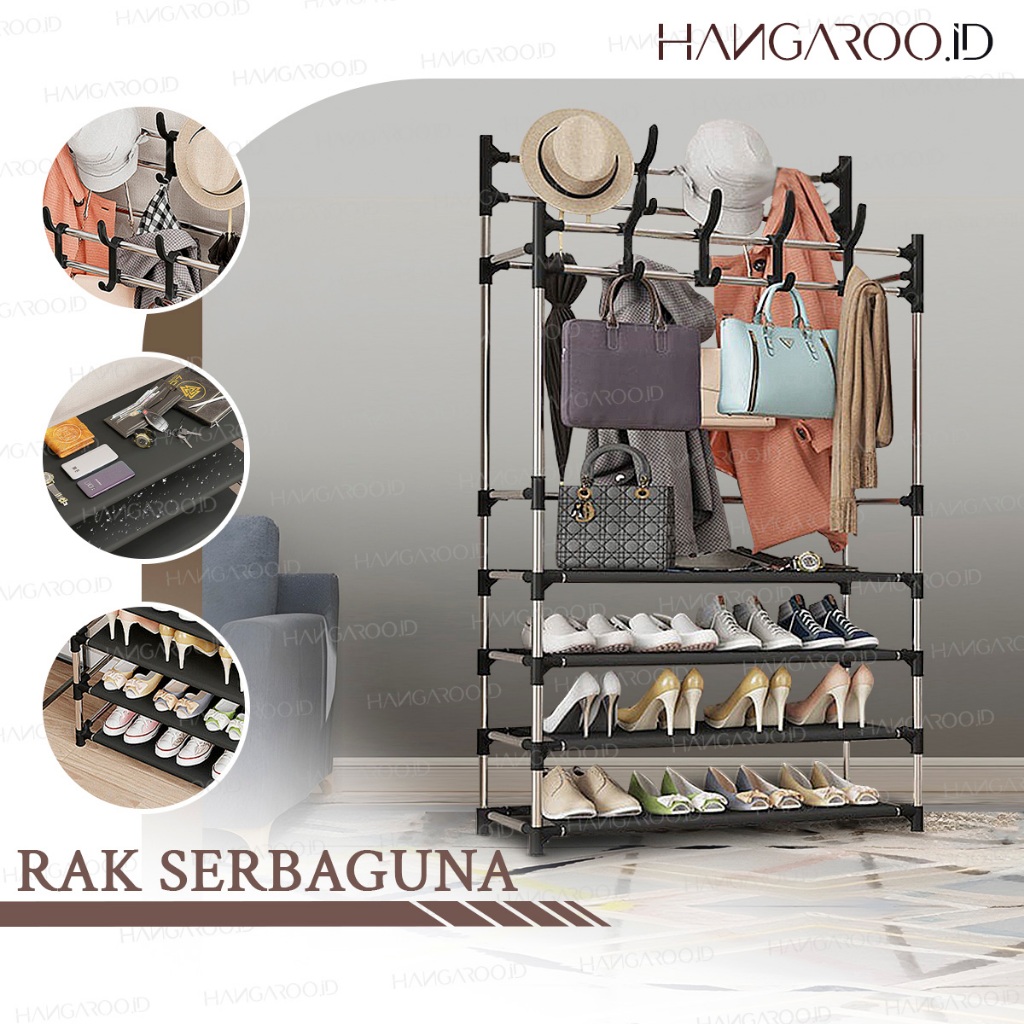 Jual HANGAROO - Rak Gantung Baju Sepatu dan Topi Multifungsi XMJ-2 Rak ...