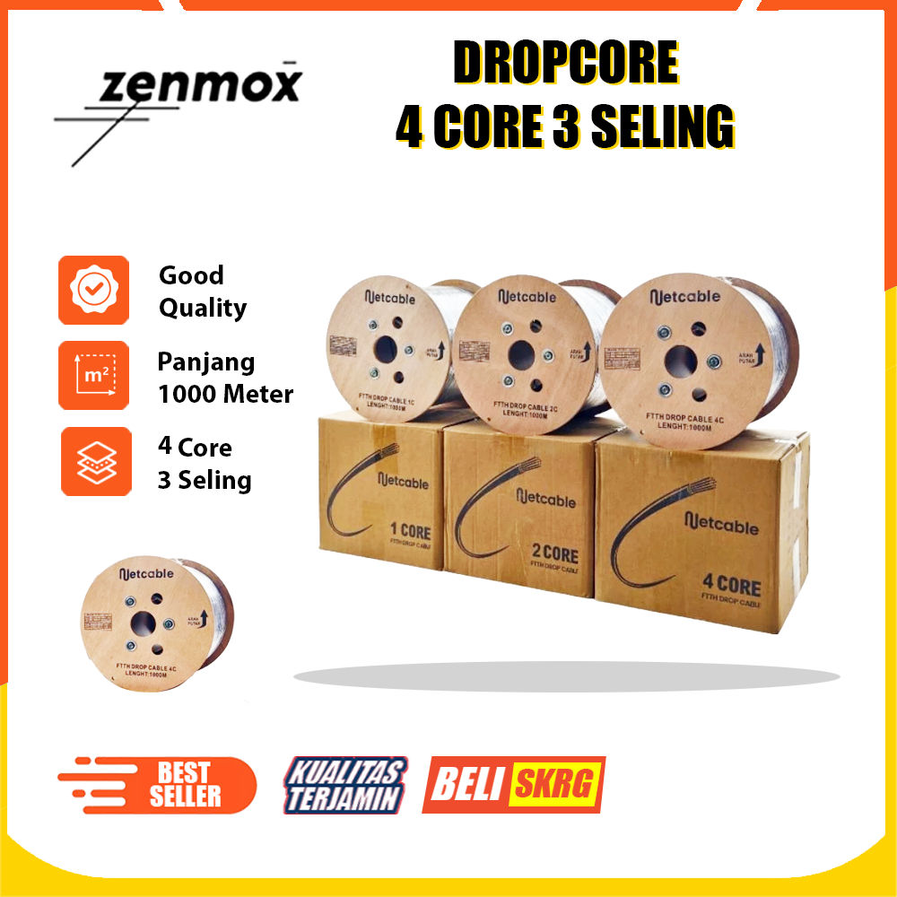 Jual KABEL DROPCORE 4 CORE 3 SELING FIBER OPTIC NETCABLE | GOOD QUALITY ...