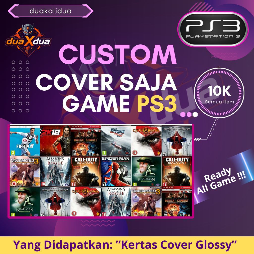Jual COVER ART GAME PS3 CUSTOM ( KERTAS FOTO GLOSSY ) | Shopee Indonesia