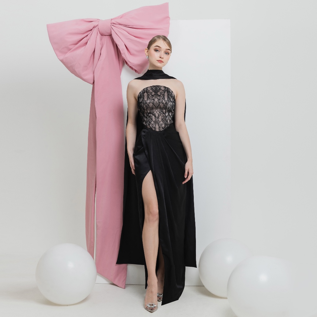Jual COMA LABEL - Paisley Dress in Icy Pink & Black // scarf dress ...