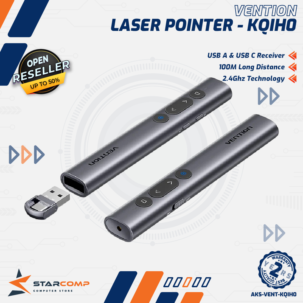 Jual Vention Wireless PowerPoint Presentation Red Laser Pointer 2.4Ghz ...