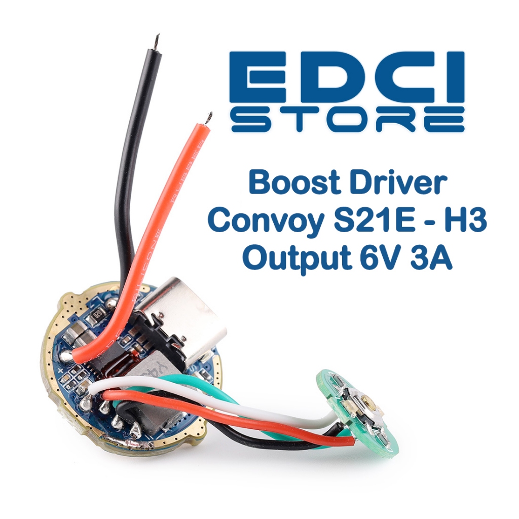 Jual Boost Driver Convoy S21E dan H3, Output 6V 3A, untuk LED XHP50.2 ...