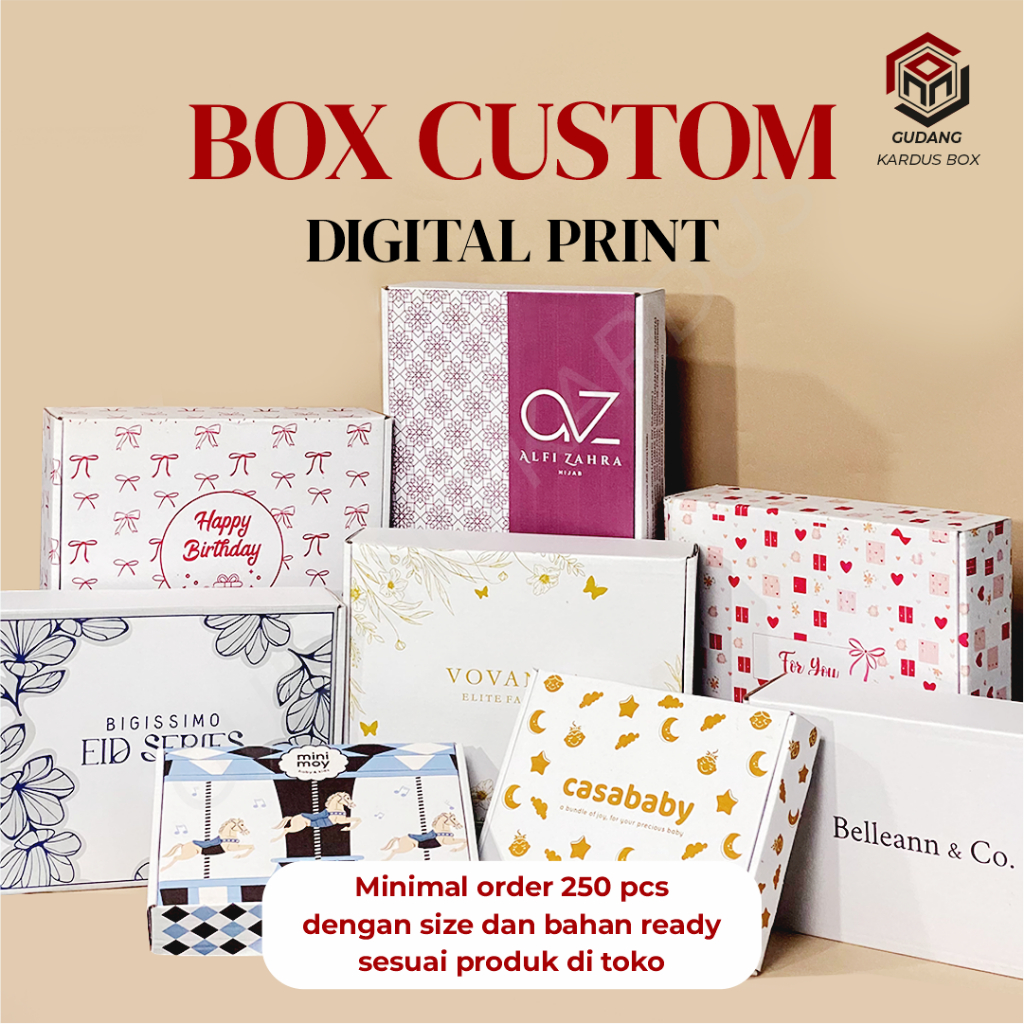 Jual KARDUS BOX CUSTOM SABLON & UKURAN | Shopee Indonesia