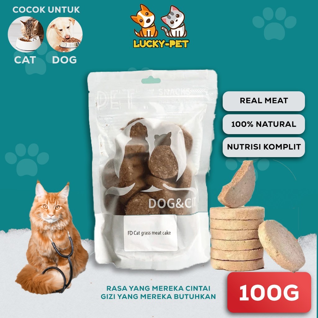Jual LUCKY PET Makanan Kucing Kering FD GRASS MEAT CAKE - KUE DAGING ...