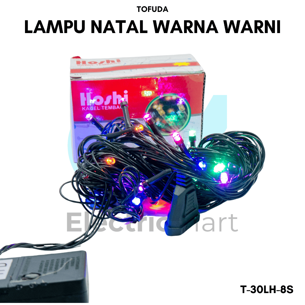 Jual Lampu Natal LED Tumblr 7 Warna Lancip 100 LED Kabel Hitam | Shopee ...