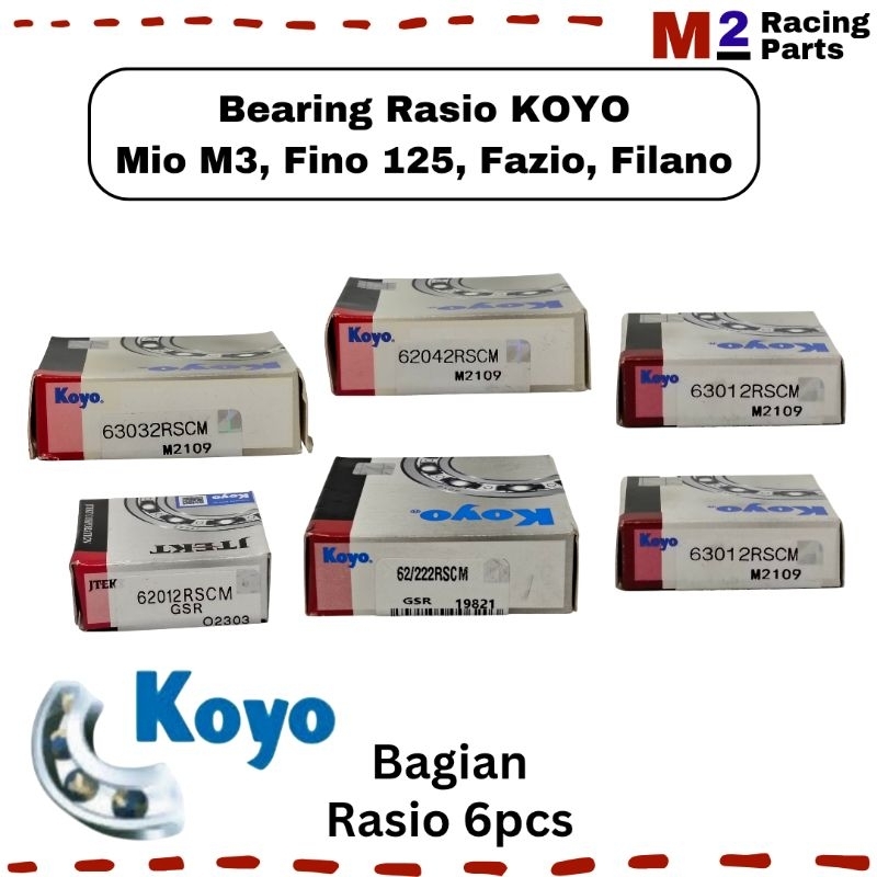 Jual Laher Bearing Rasio KOYO Mio M3 Fino 125 X-Ride 125 GT125 Filano ...