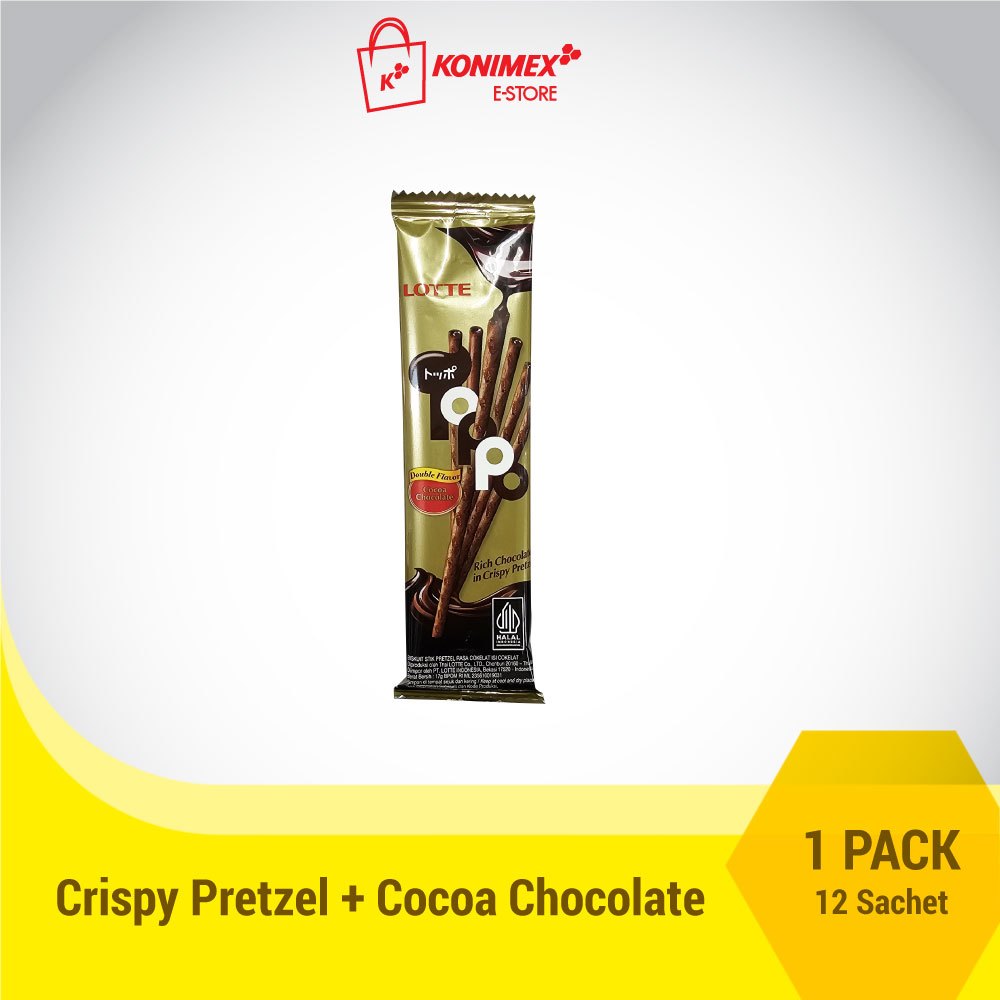 Jual TOPPO Cocoa Chocolate Pretzel Stick 1 Pack 12 Sachet | Shopee ...