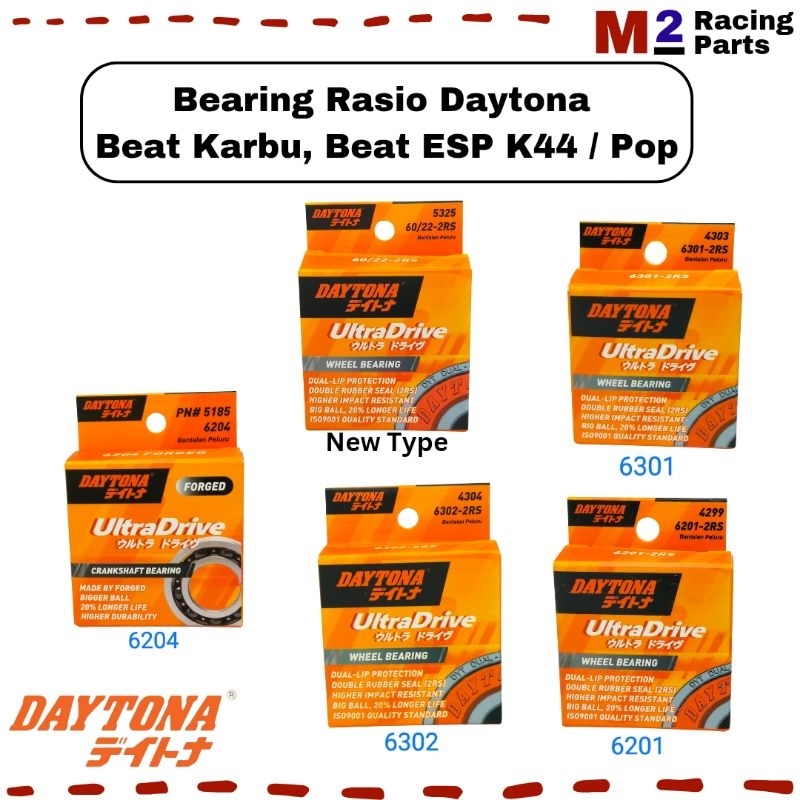 Jual Laher Bearing Daytona Rasio Set Beat Beat F1 Beat Esp Genio Beat ...