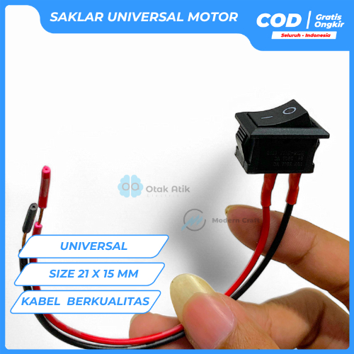 Jual Saklar Motor Mini 2 pin rocker switch ON OFF 2 kaki + kabel sudah ...