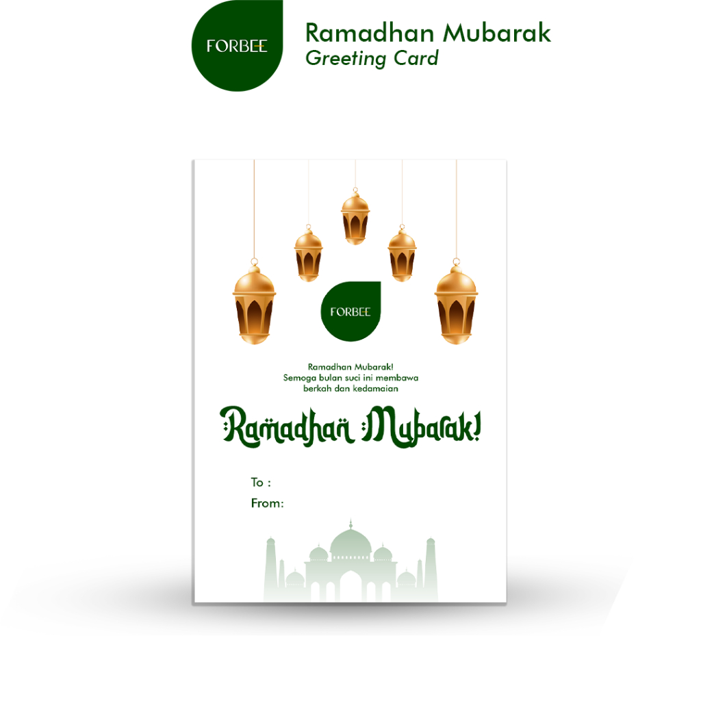Kartu Ucapan Ramadhan Forbee | Idul Fitri Greeting Card | Hampers Lebaran Premium | Oleh-Oleh Sehat