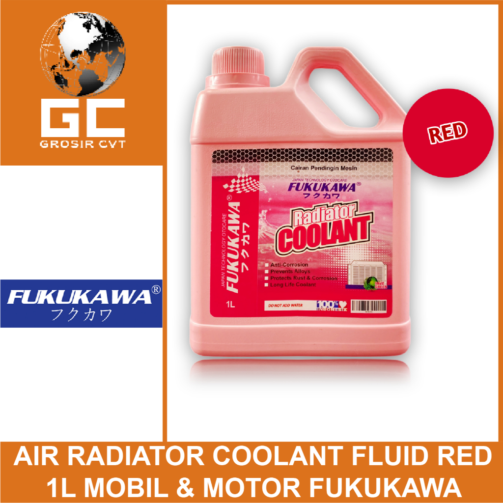 Jual Air Radiator Coolant Pendingin Motor Mobil Fukukawa Red 1 L Merah ...