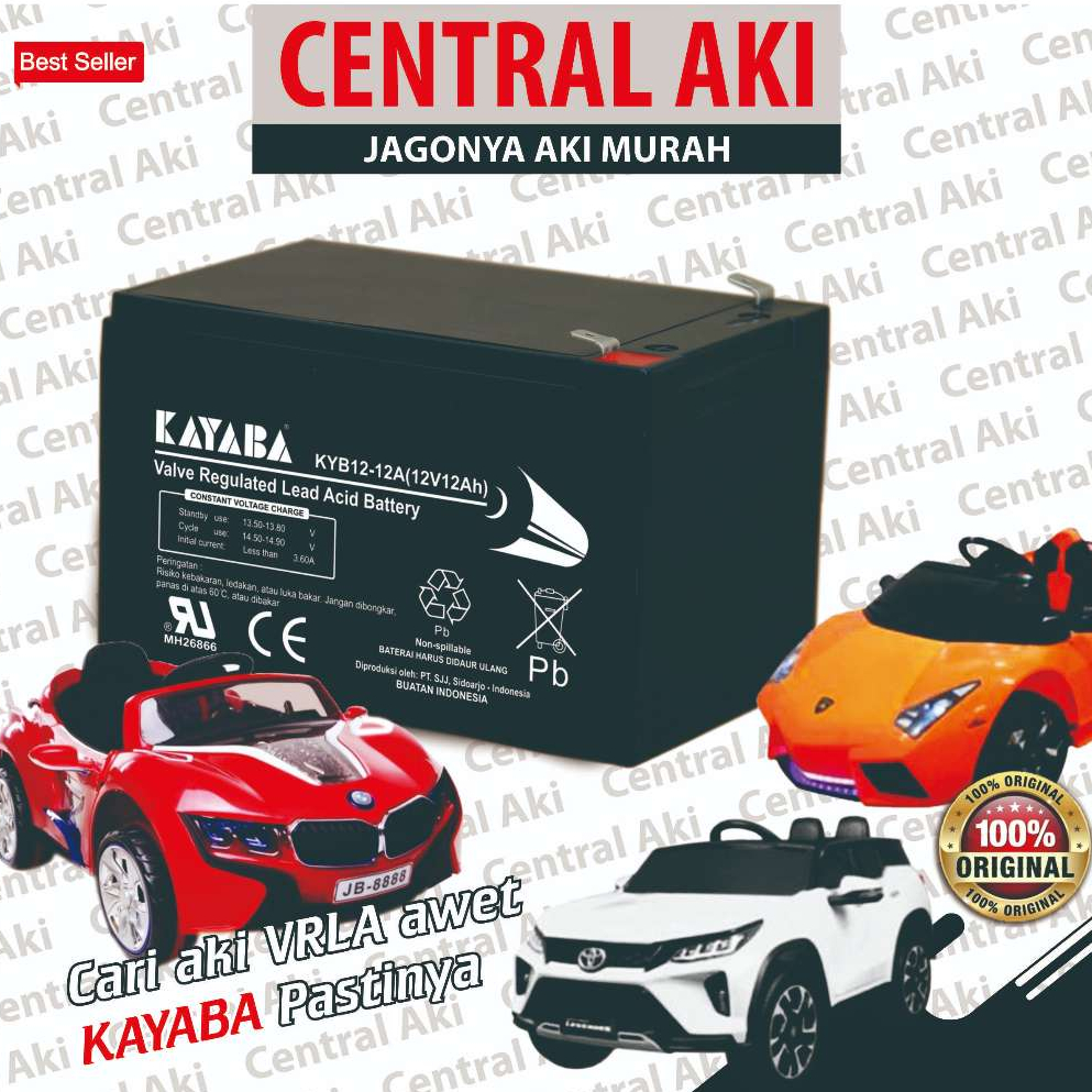 Aki UPS VRLA 12V 12Ah Baterai Kering Mobil Mainan
