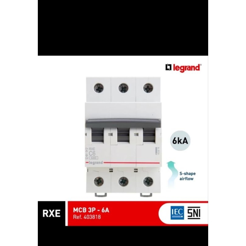 Jual MCB LEGRAND RXE 3PHASE 6,10,16,20,25,32,40,50,63A ORI | Shopee ...