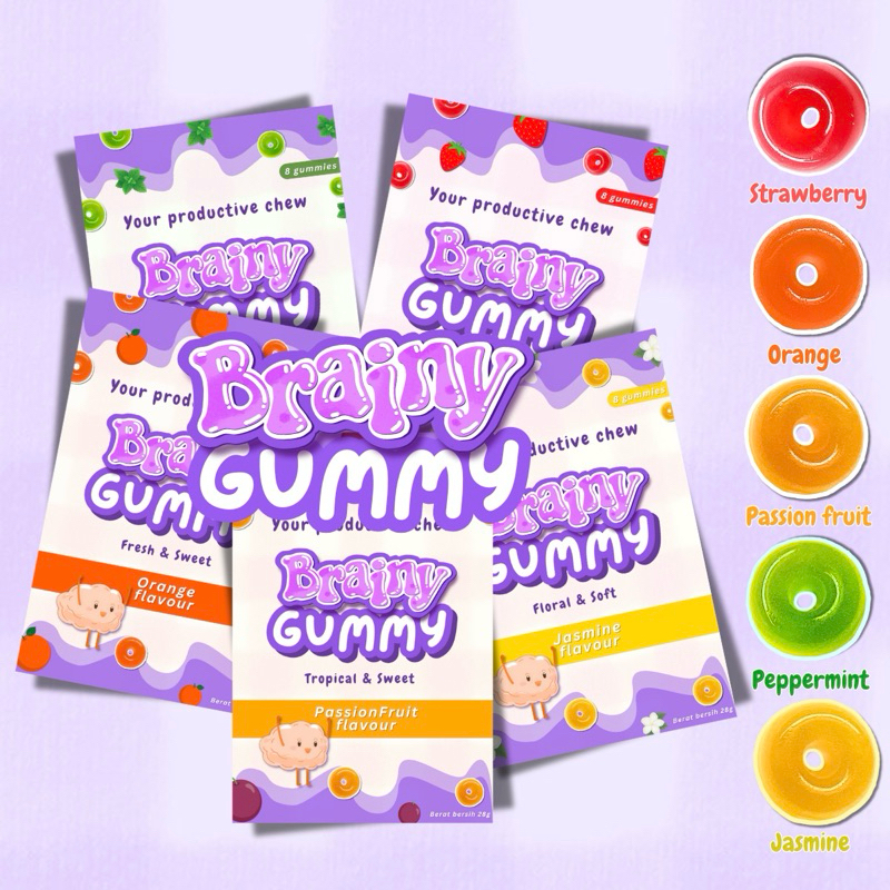 Jual Brainy Gummy Fruit & Tea Series | Shopee Indonesia