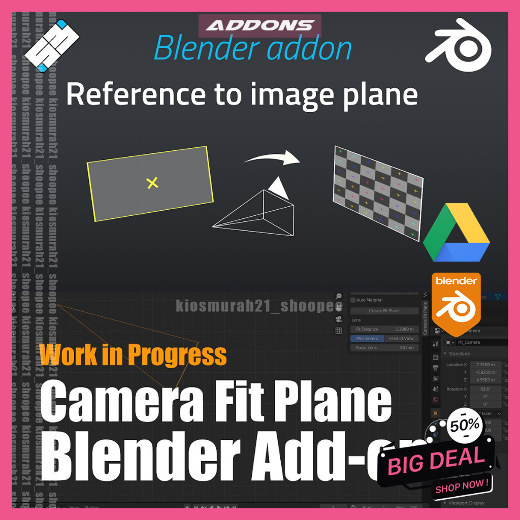 Jual Camera Plane 3D Blender addons Plugin Terbaru Blender 3D | Shopee ...
