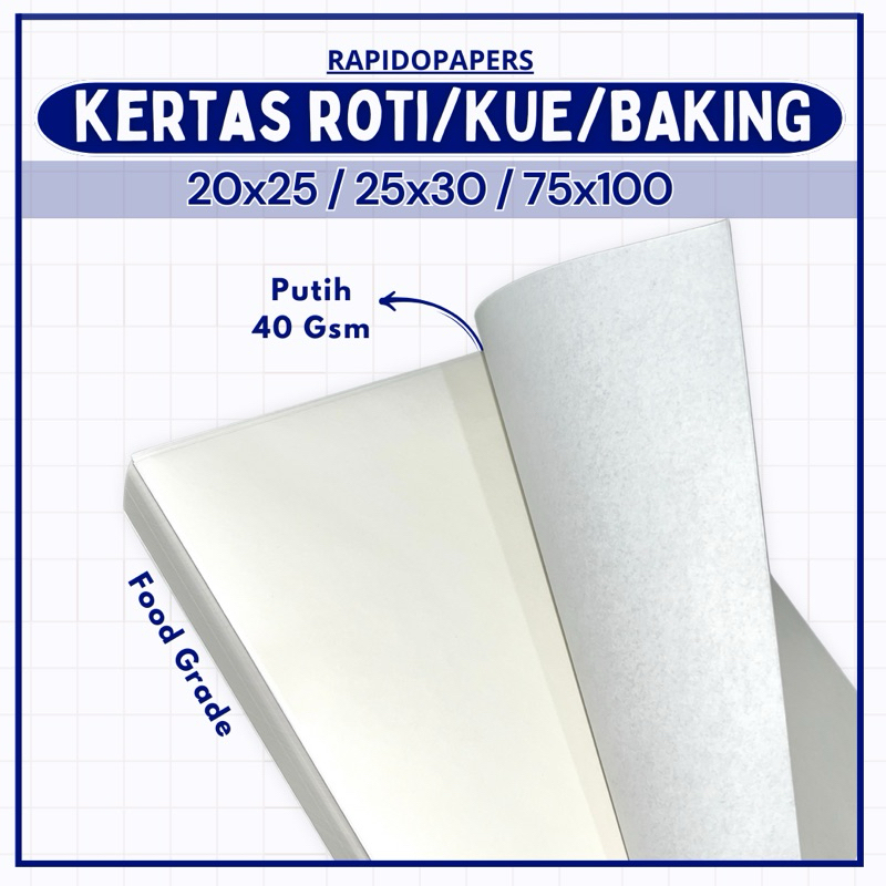 Jual Kertas Roti [50 Lembar] Baking Paper Putih/Coklat / Alas Loyang ...