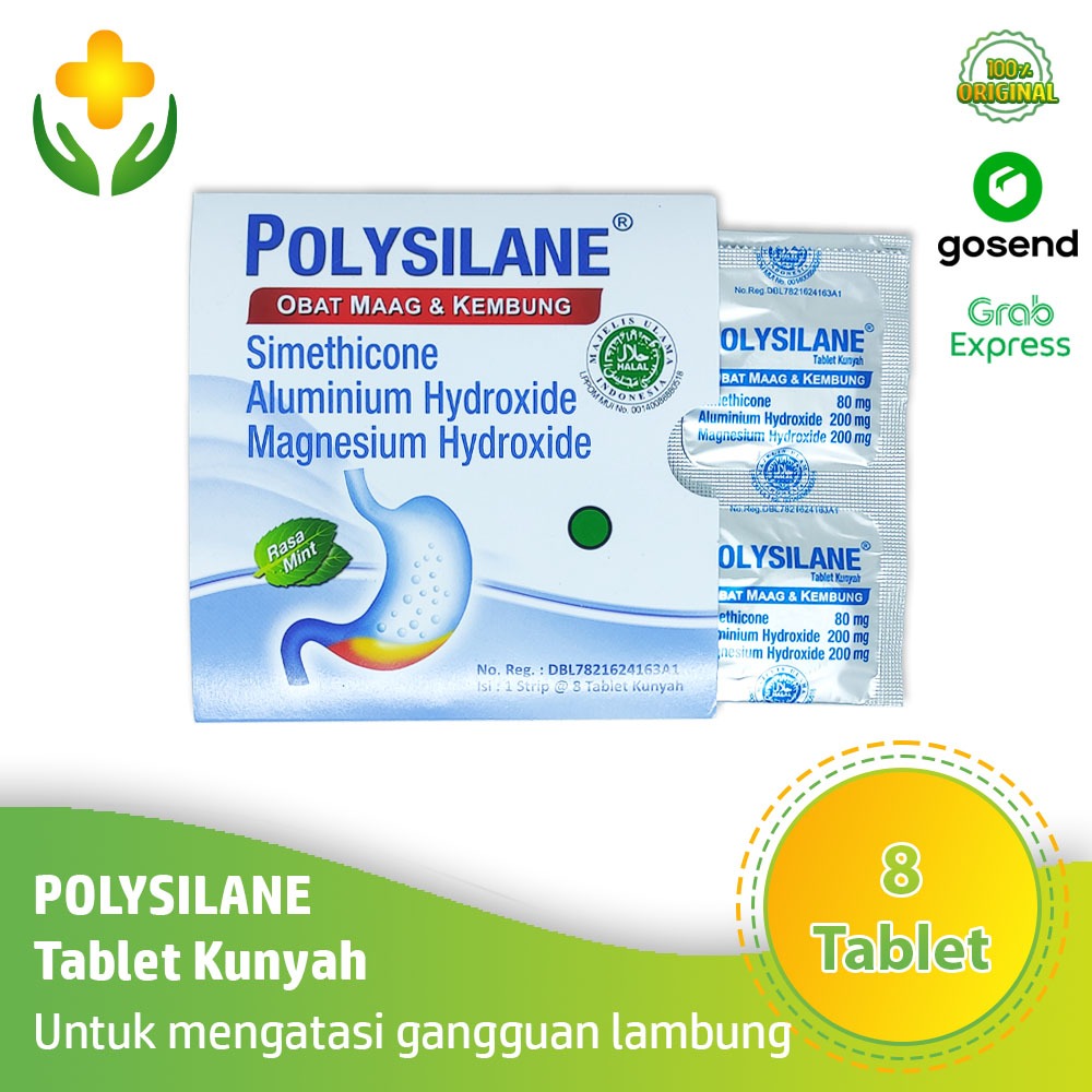 Jual Polysilane 8 Tablet Kunyah - Obat Maag Asam Lambung Lembung ...