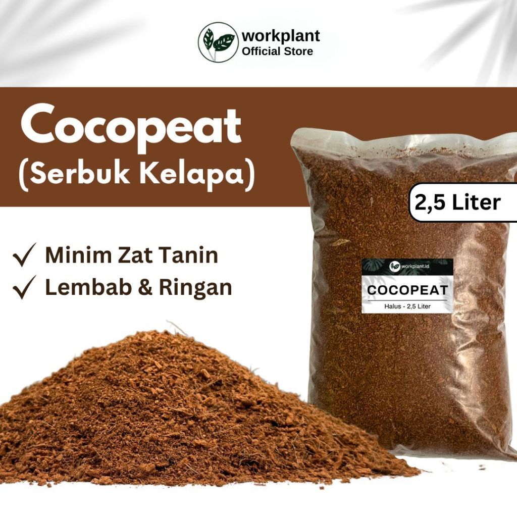Workplant - Cocopeat Serabut Kelapa Halus Media Tanam Organik Pengganti Tanah Cocok Untuk Semua Jenis Tanaman Hias 500gram