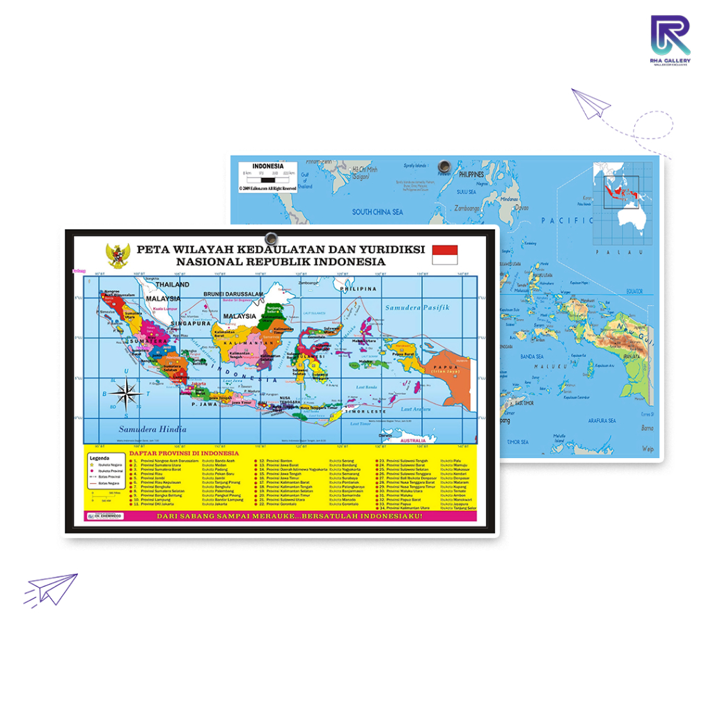Jual RHA GALLERY Poster Peta Indonesia Pajangan Sekolah Edukasi ...