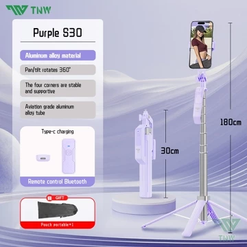 TNW S30 Tongsis Tripod Bluetooth 1.8m Fill Light Tongsis Tripod Remote Tongsis Hp Selfie Stick