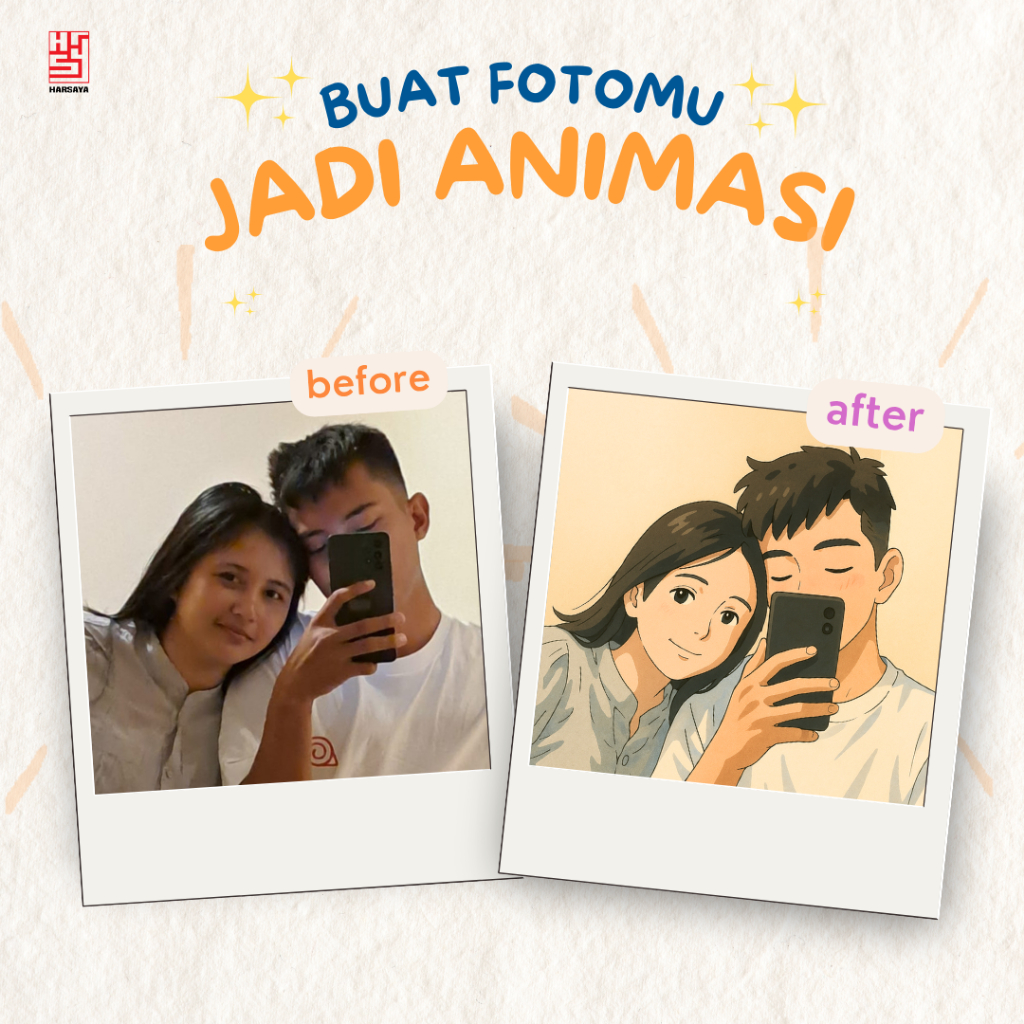 Jual EDIT FOTO JADI ANIMASI CARTOON ANIME [AI] | Shopee Indonesia
