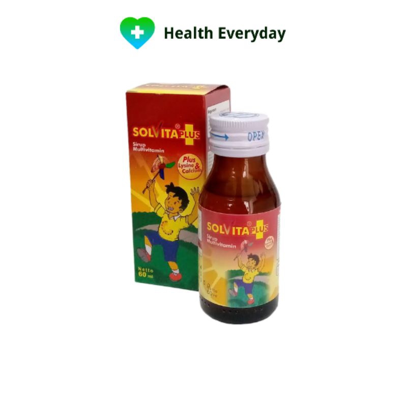 Jual Solvita Plus Syrup Multivitamin Plus Lysine & Calcium 60ml ...