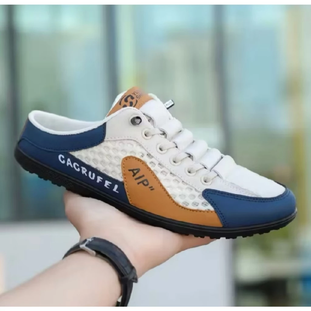 Sepatu Sneakers Slip On Pria Trendy Kasual GAGRUFEL