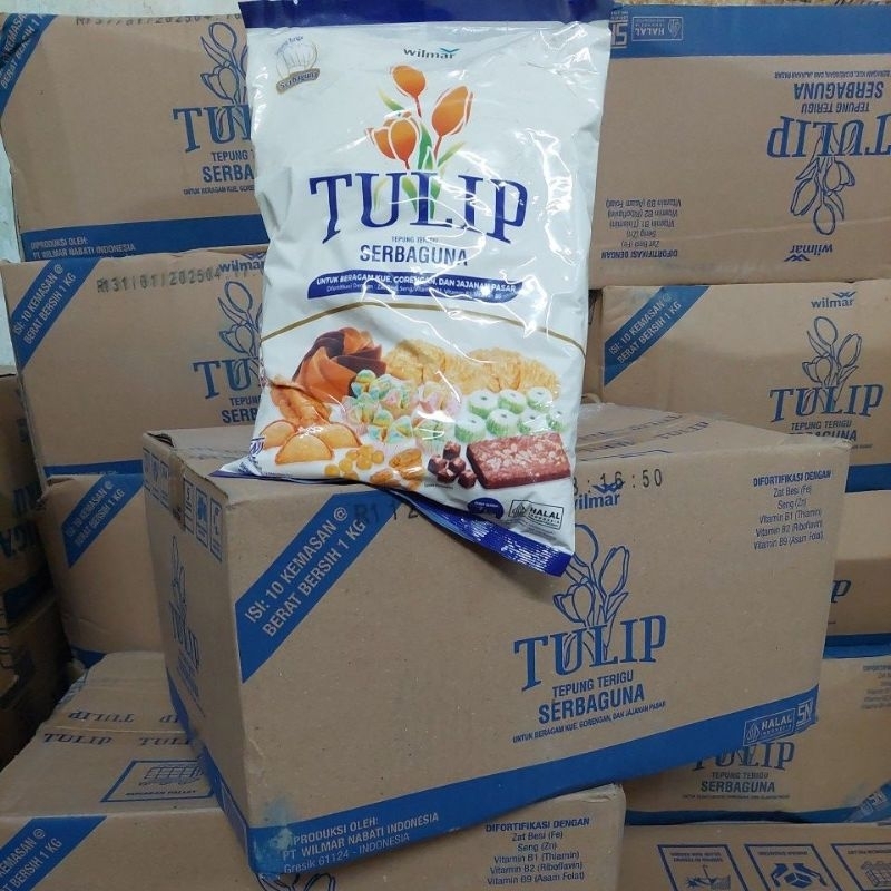 Jual TEPUNG TULIP Terigu 1Dus [KARTON] / Tepung Kemasan Tepung Terigu ...