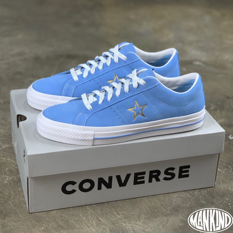 Jual CONVERSE ONE STAR PRO OX L.T BLUE WHITE/GOLD | Shopee Indonesia